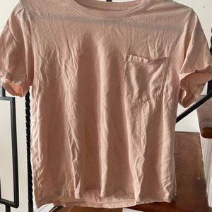Everlane Light Pink Short Sleeve 100% Cotton Pocket Shirt Women's Size Medium M